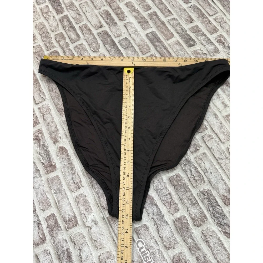 SKIMS Signature High Leg Bikini Bottom Swimsuit BOTTOM ONLY Black Cheeky NWT 2X